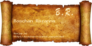 Boschan Rozanna névjegykártya